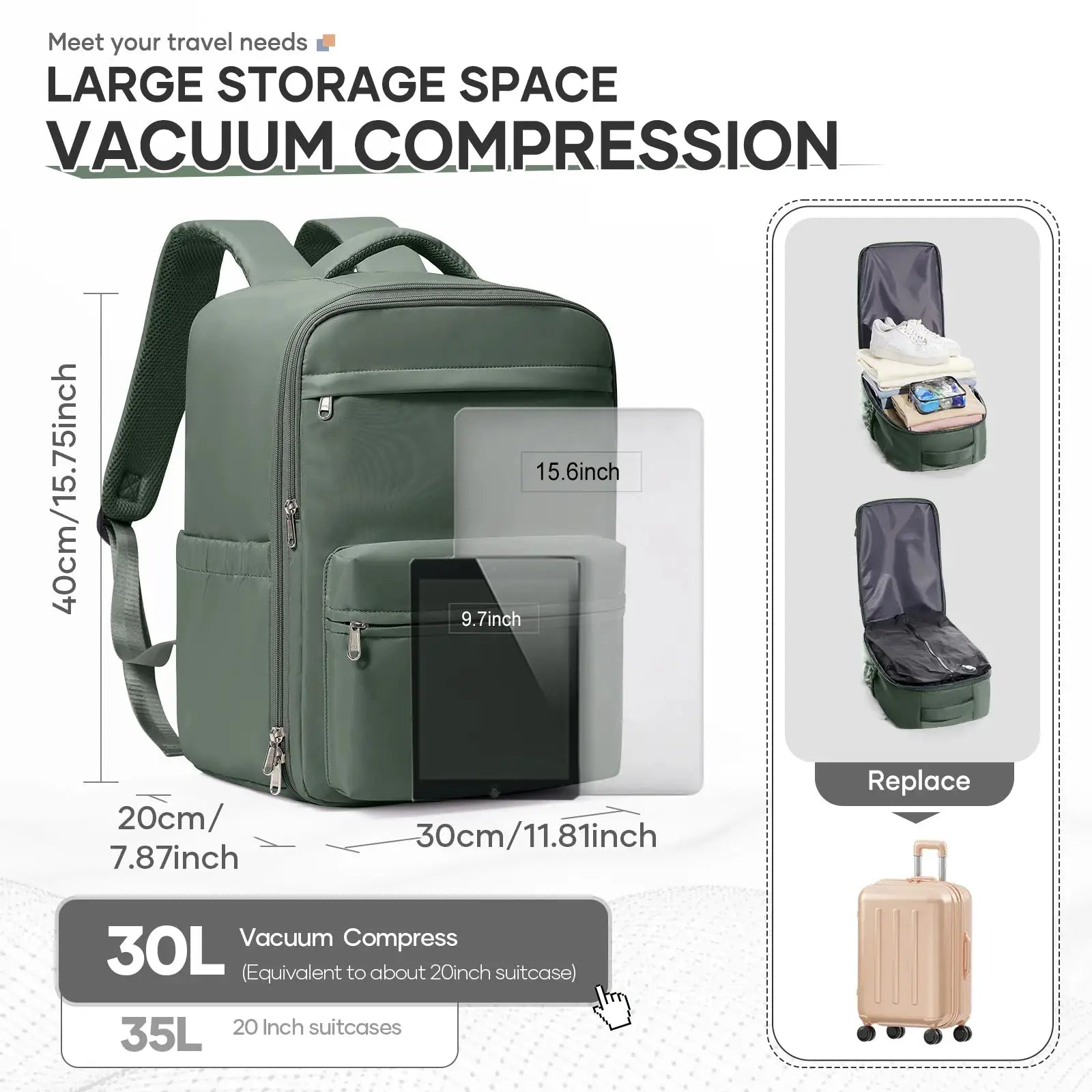 Vacuum Compression Travel Backpack - Simples Market