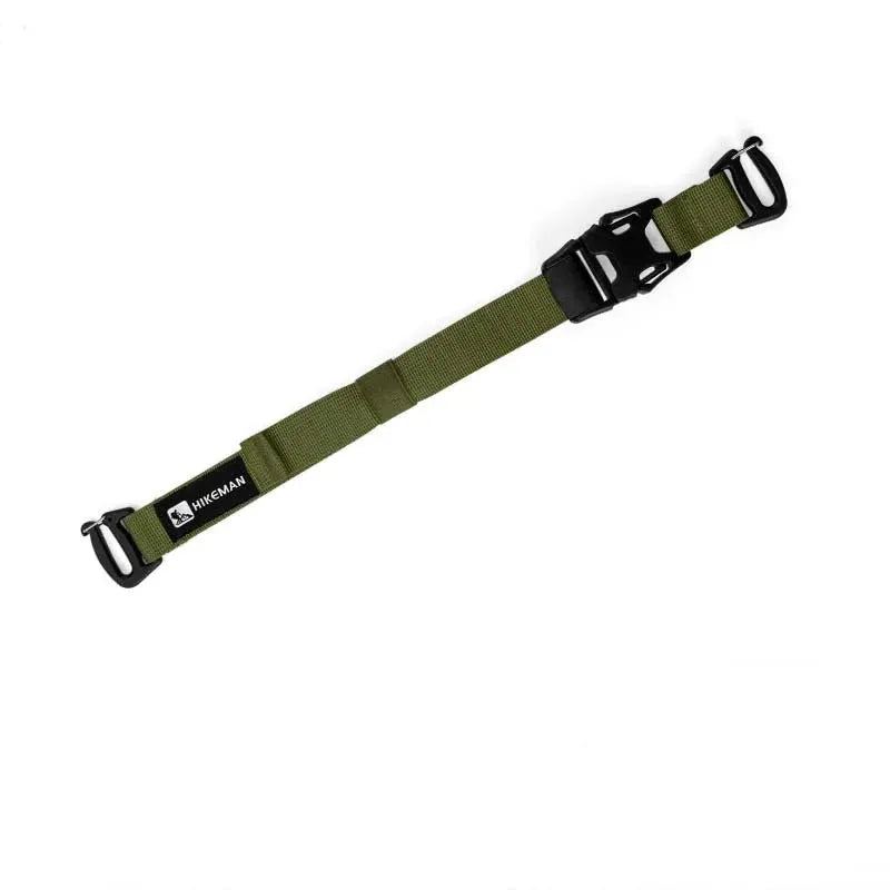 Outdoor luggage strap HIKEMAN, olive green adjustable packing strap with plug-in buckles for camping and travel