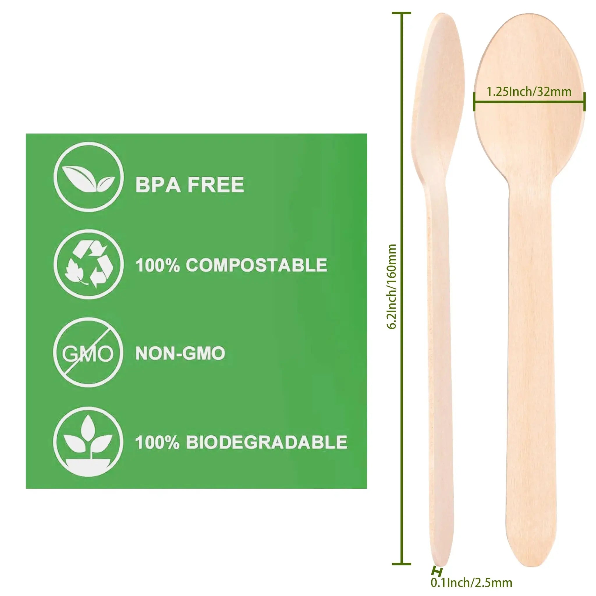 Disposable Wooden Spoons Set 50 100 Pcs For Tasting Yogurt Ice Cream Desserts Forks Wedding Party Tableware