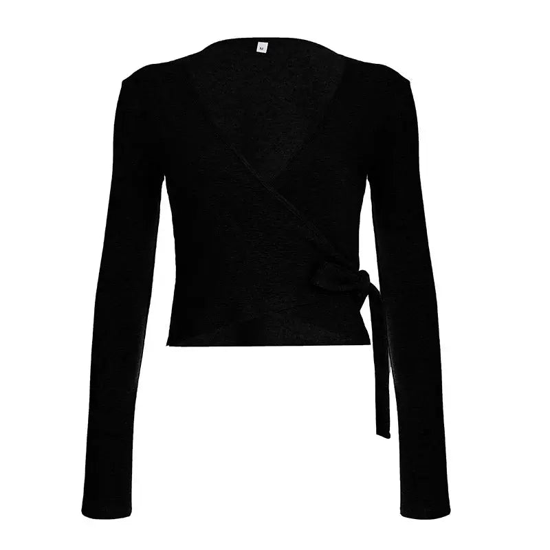 Absobe 2 Piece Leisure Suit Women Flare Sleeve Crop Cardigan Pants
