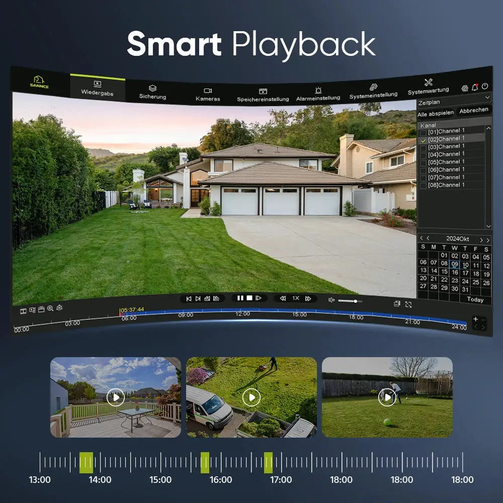 SANNCE 8CH NVR security camera system with 4 PoE IP cameras, 3MP, H.265 by Simples Market