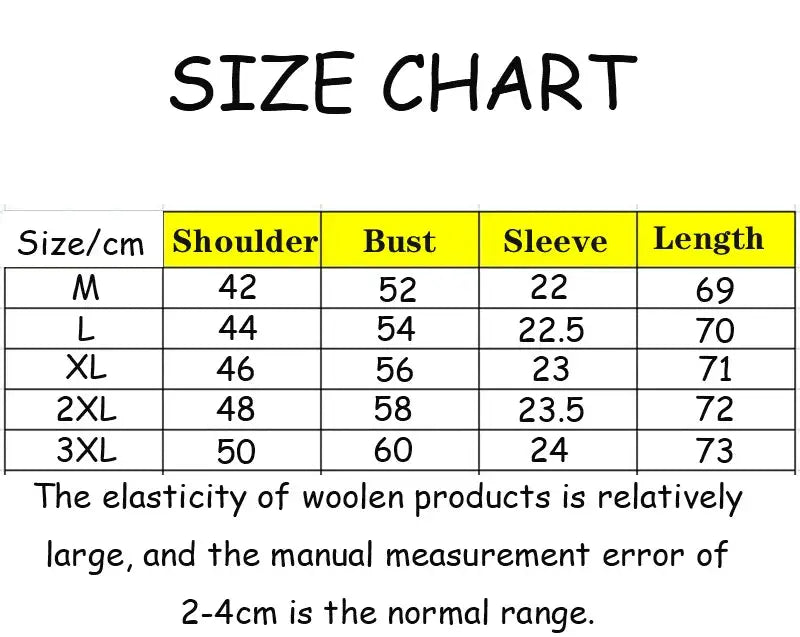 Polo shirt size chart for Simples Market Summer knit polo; shoulder, bust, sleeve and length for sizes M–3XL.