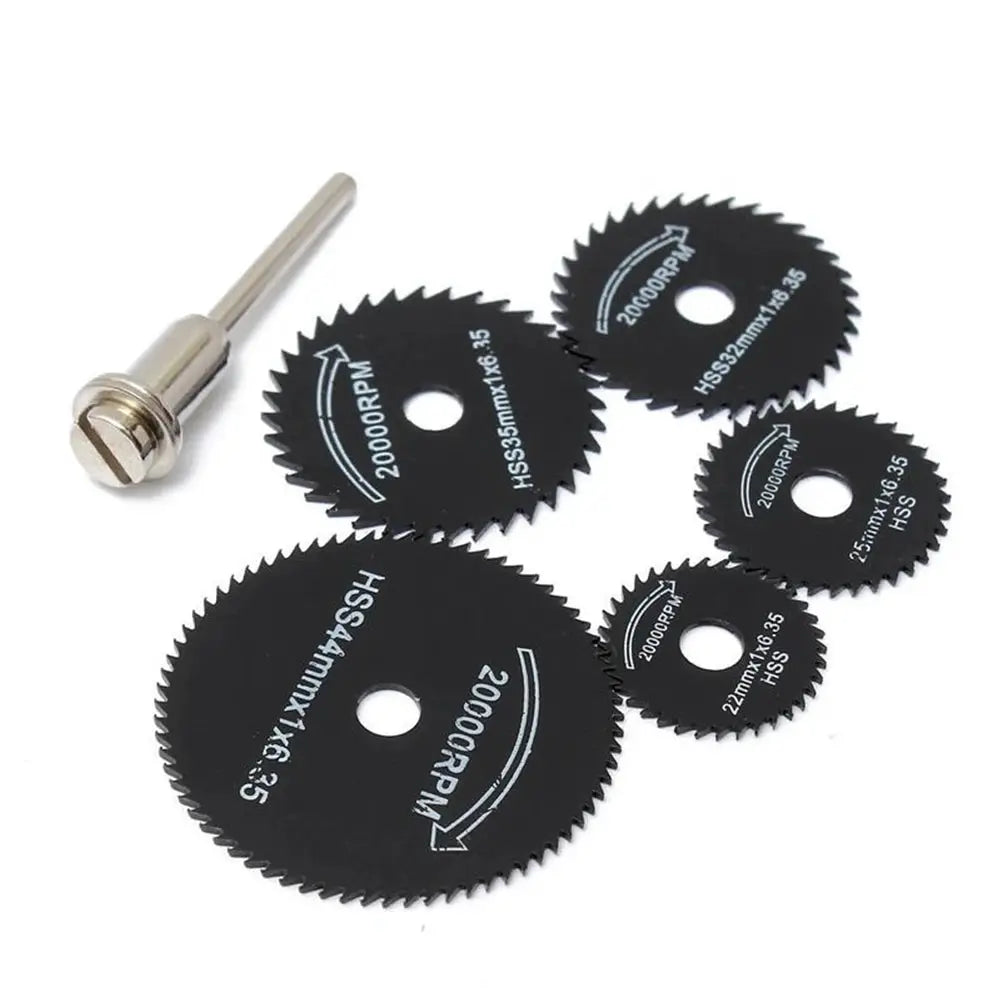 6 Piece Woodworking And Metal Cutting Blade Set For Drill Circular Saw And Grinder High Speed Steel