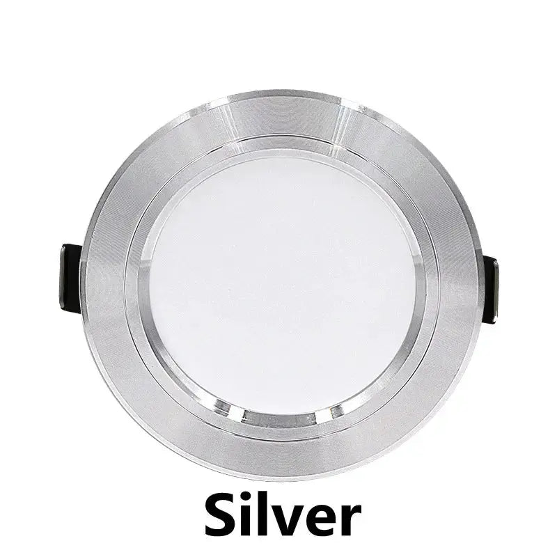 LED downlight recessed round ceiling lamp in silver finish, 5-18W, AC 220-240V