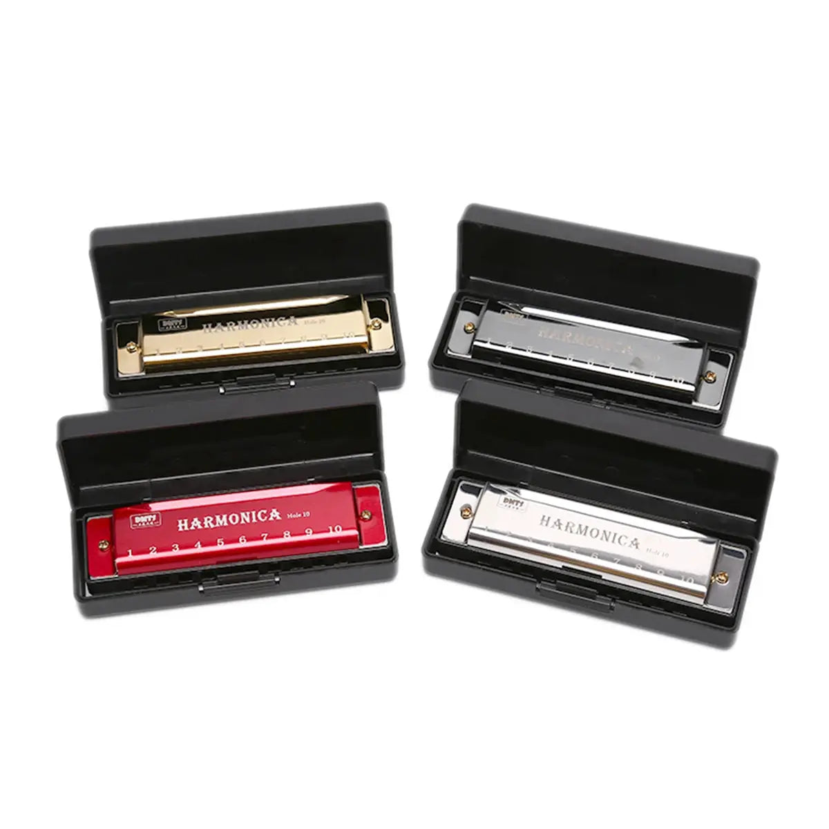 Key of C 10 Hole Diatonic Harmonica with Case for Beginners Kids Students Gift Bundle