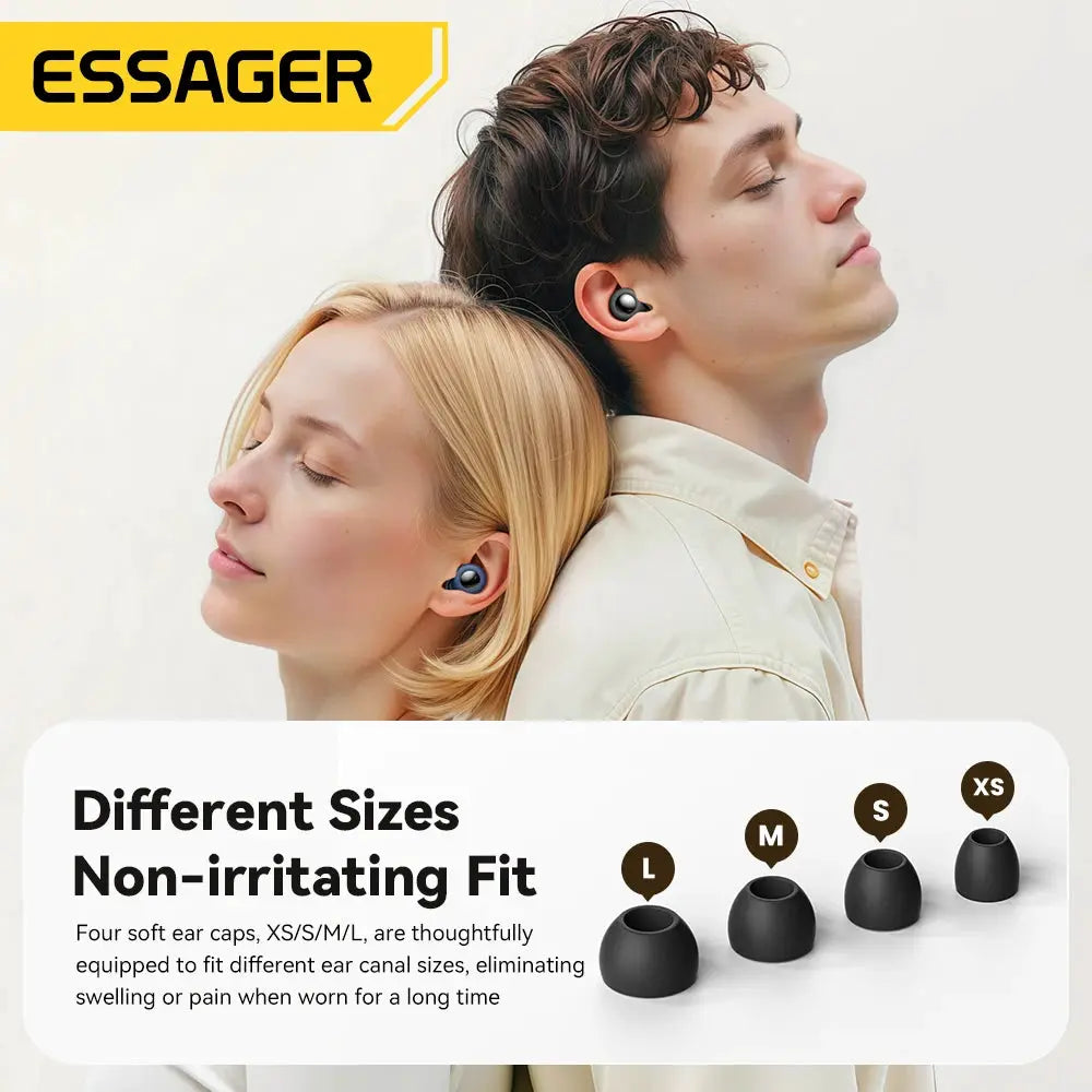 Essager Noise Cancelling Ear Plugs For Sleeping Soft Silicone Sleep Earbuds 45 To 49 dB Noise Reduction