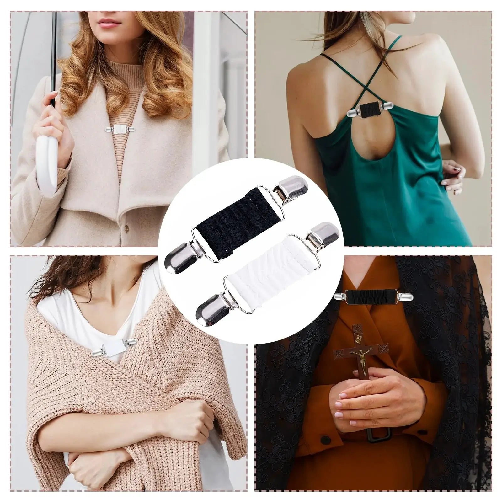 Adjustable Back Cinch Clips For Women Waist Cincher Seamless Elastic Tighteners For Dresses Sweaters Shawls