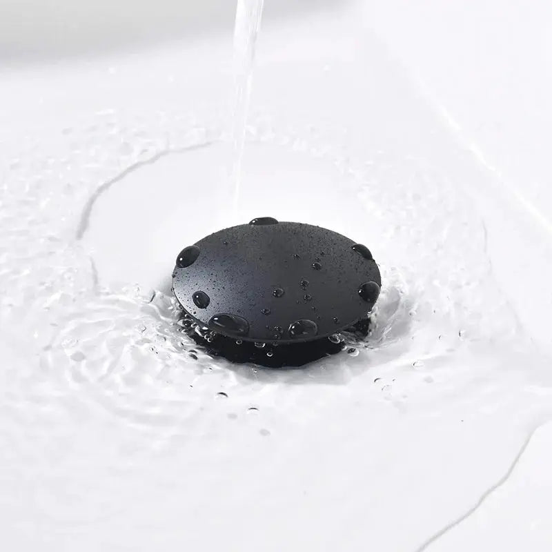 Simples Market bathroom sink push-down pop-up stopper in matte black finish