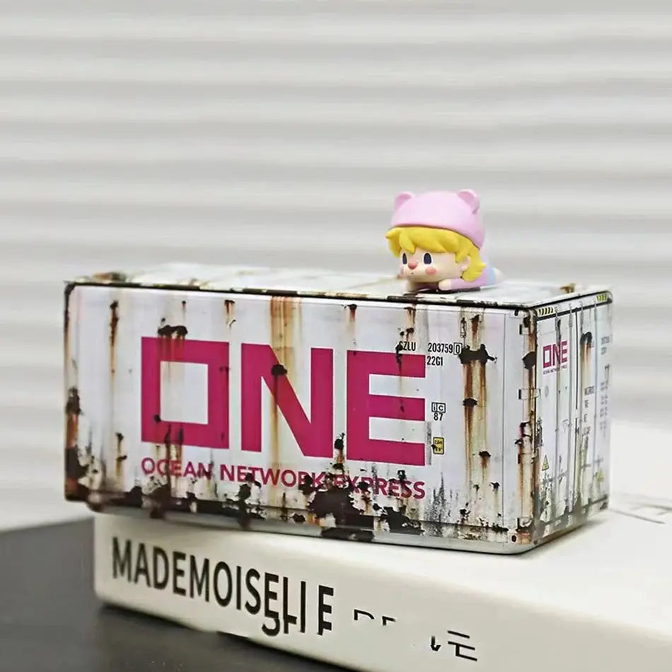 Mini Iron Storage Box Miniature Desktop Organizer Sea Freight Container Design Creative Decoration For Collectors Gift