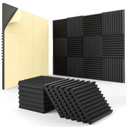 12 Pack Self Adhesive Acoustic Panels 12x12 Inch Quick Recovery Soundproof Wall Panels High Density For Echo Reduction