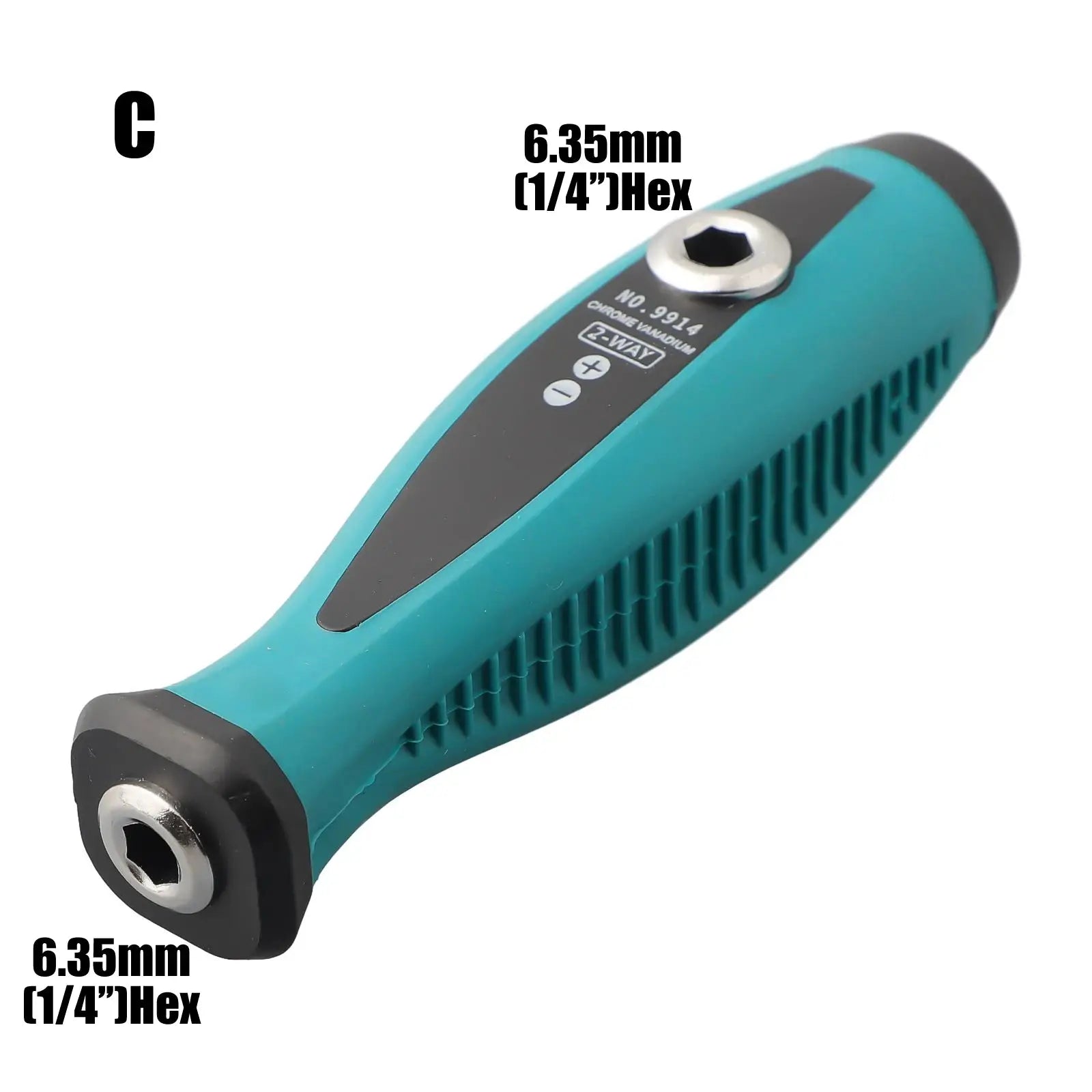 Magnetic Self Locking Screwdriver Handle Multi Size Adapters 6.35mm 4mm Hex 5mm Round Bits Holder