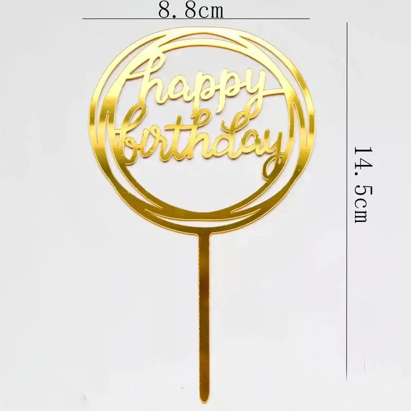 Happy Birthday Cake Toppers 14cm Acrylic Letter Set 10 or 20 Pcs Black Party Supplies Cake Decorations