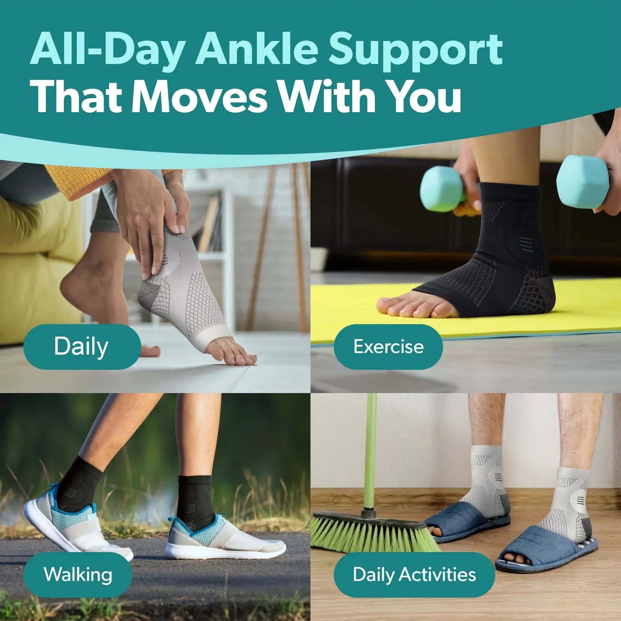 1 Pair Ankle Compression Socks Open Toe Foot Sleeves With Arch And Ankle Support For Neuropathy