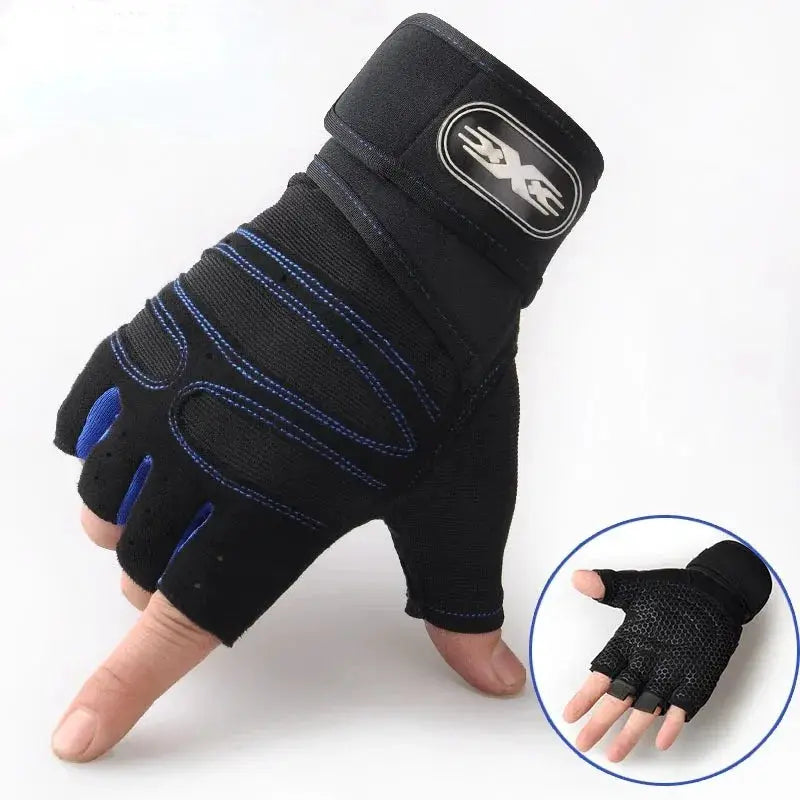 Unisex Half Finger Sports Gloves With Wrist Guard For Cycling Gym Weightlifting Hiking Boxing