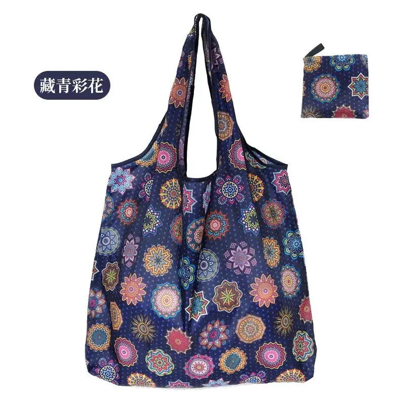 EcoCarry Large Foldable Reusable Tote Bag Made From 190T Polyester For Grocery Shopping Beach Storage