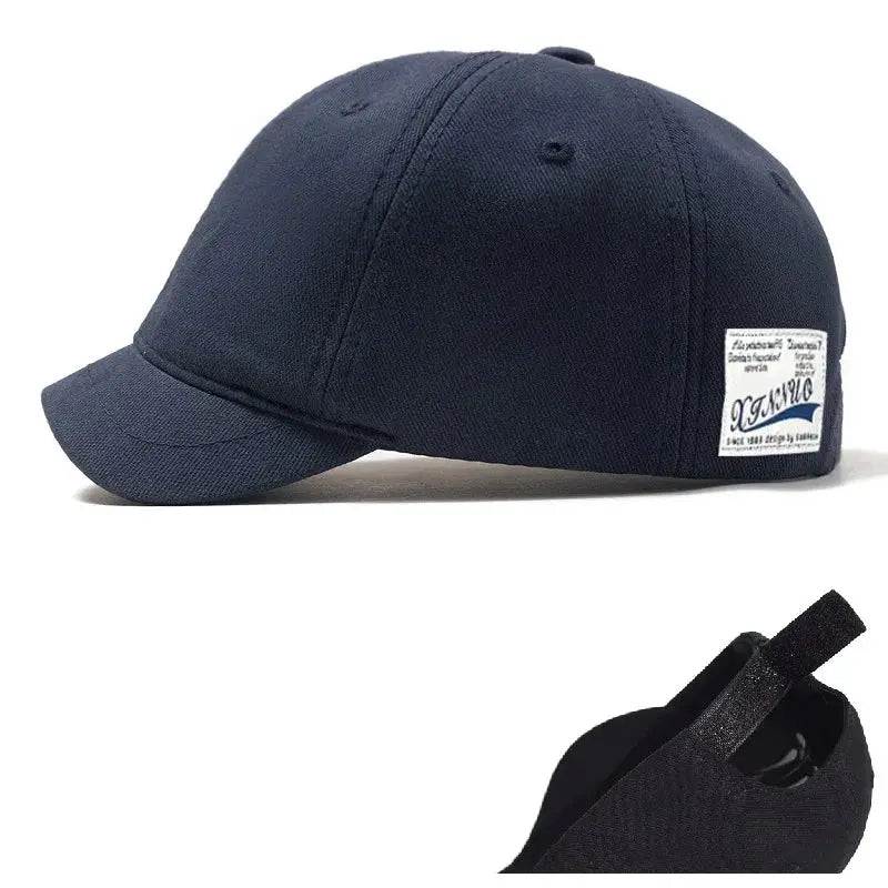 Big Head Hat Back Closed 5cm Short Brim Baseball Cap For Men Mesh Fitted Stretchy Full Closed Caps 56-60cm 61-65cm