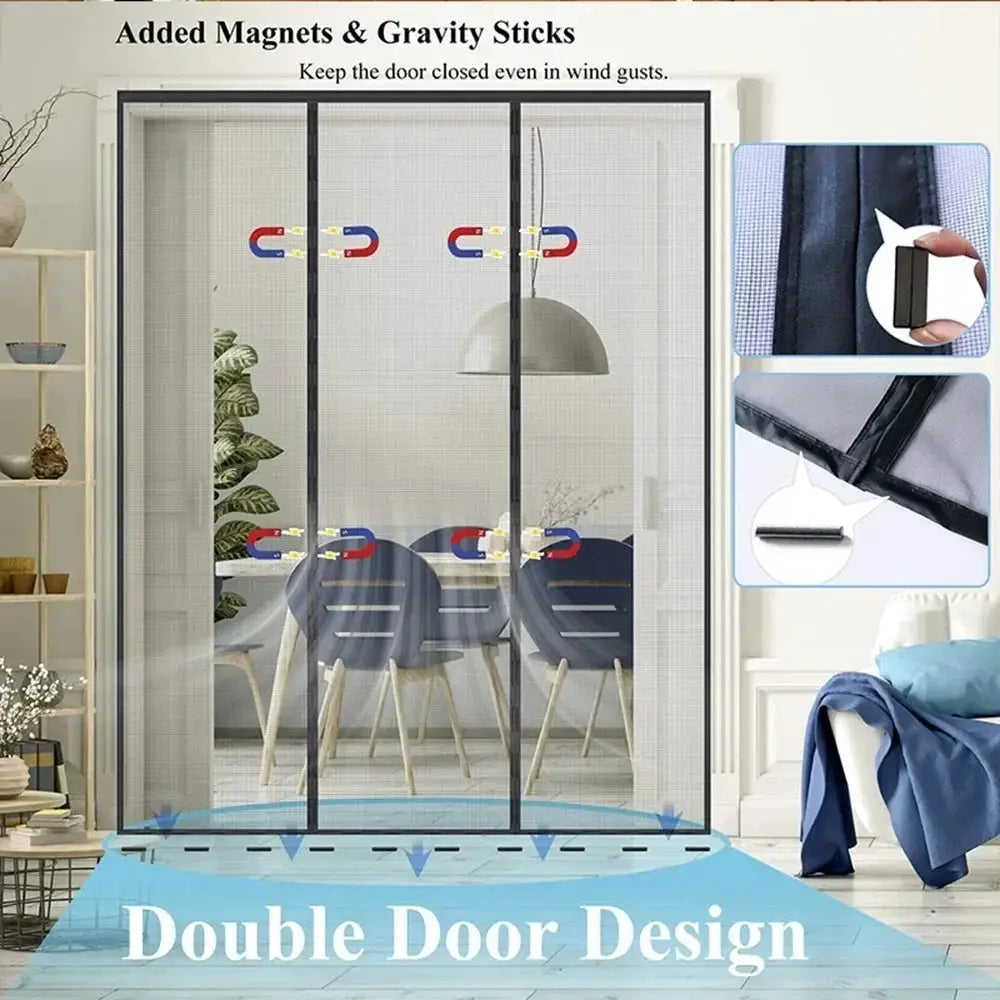 Magnetic Mosquito Net Door Curtain With Automatic Closing For Kitchen And Living Room Fly Screen Barrier
