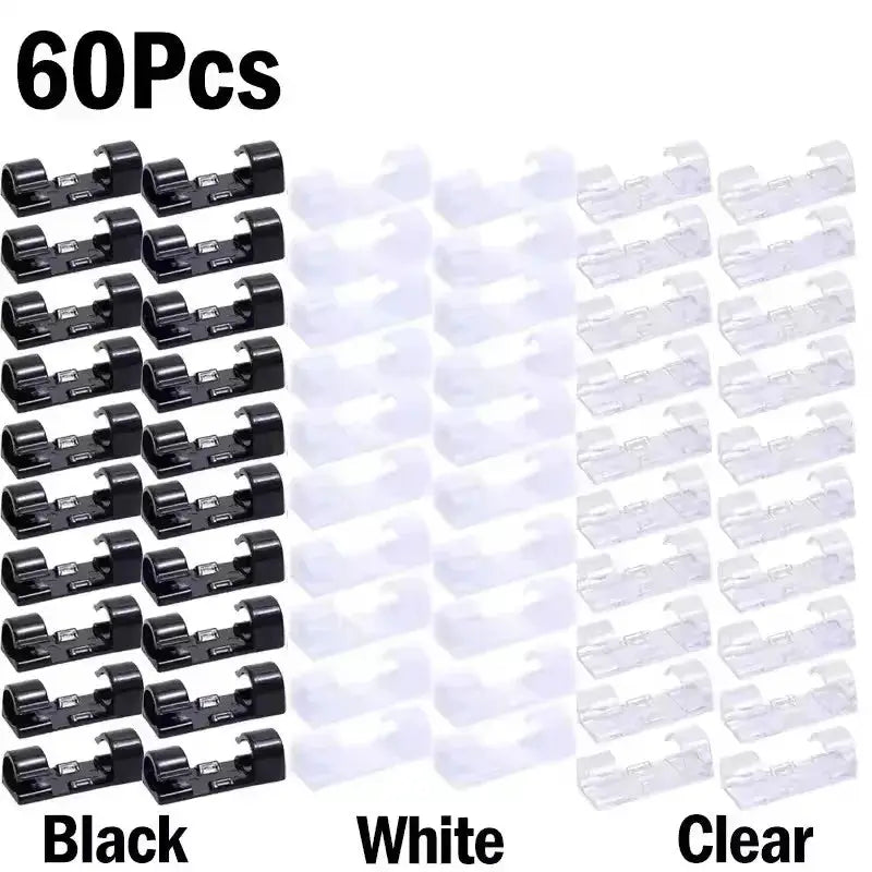 NeatCable Self Adhesive Cable Organizer Clips for Desk and Wall Mount to Manage PC Mouse USB Power Cords