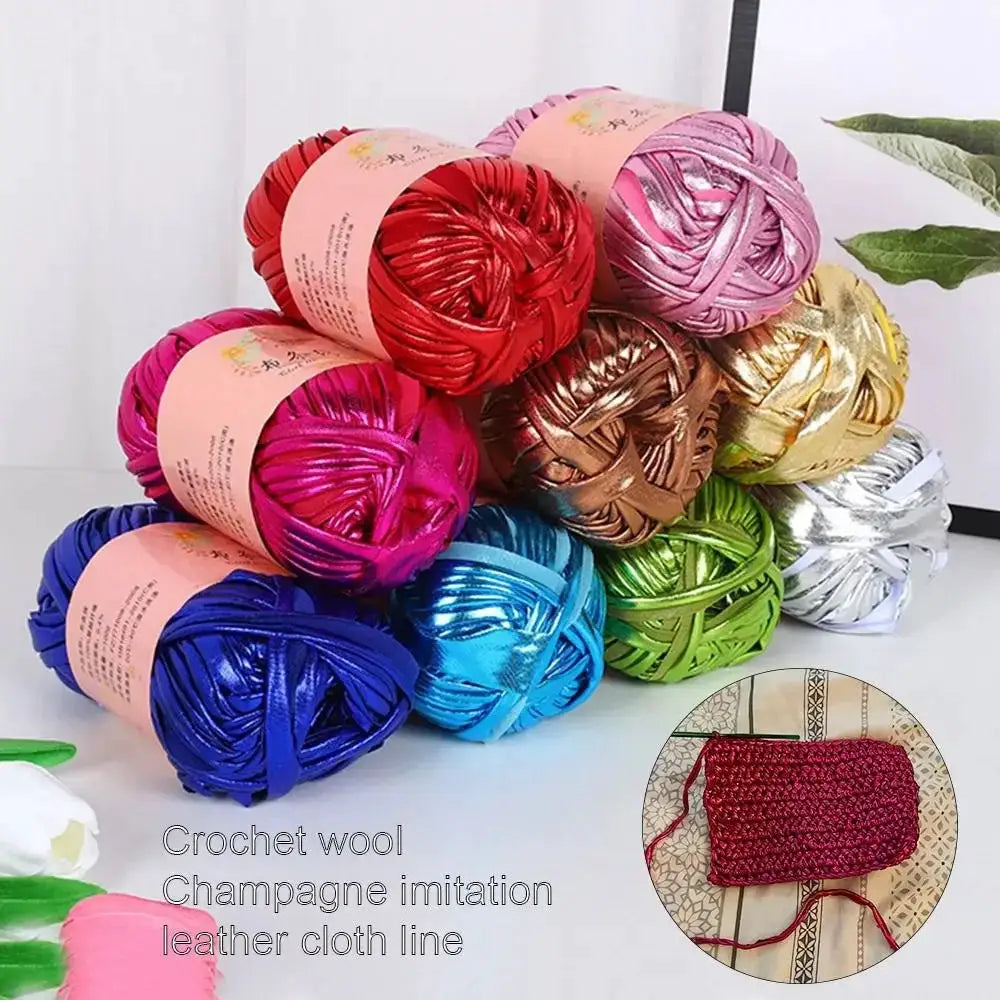 Imitation Leather Crochet Yarn With Magic Color Shine for DIY Sewing and Hand Knitting Ideal for Cushions and Home Decor