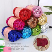 Imitation Leather Crochet Yarn With Magic Color Shine for DIY Sewing and Hand Knitting Ideal for Cushions and Home Decor