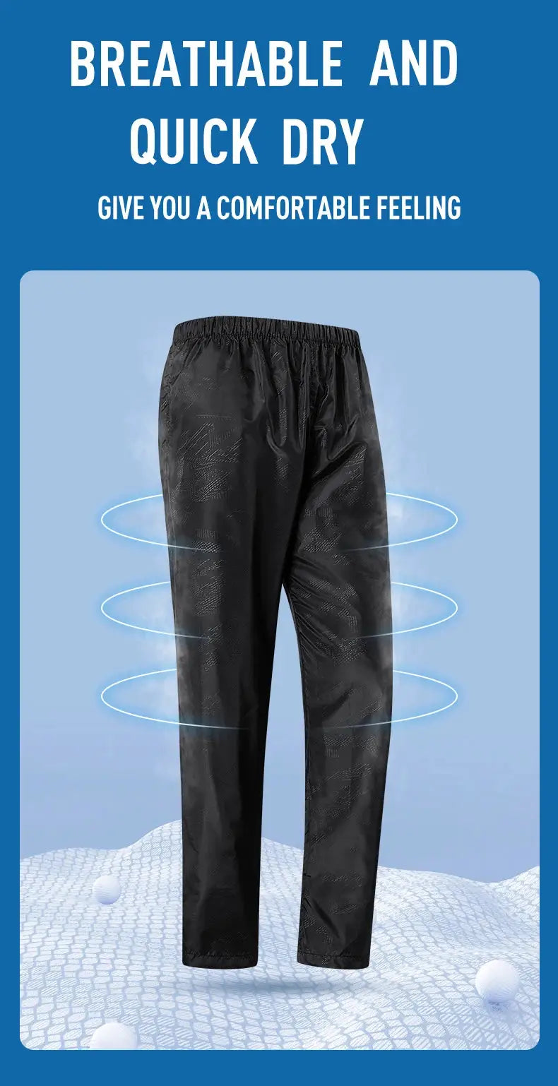 LNGXO waterproof hiking pants, unisex black quick-dry outdoor rain trousers by Simples Market