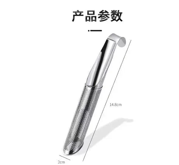 AromaLeaf Portable Piping Design Stainless Steel Tea Maker With Long Handle Brews Loose Leaf Tea In Any Cup
