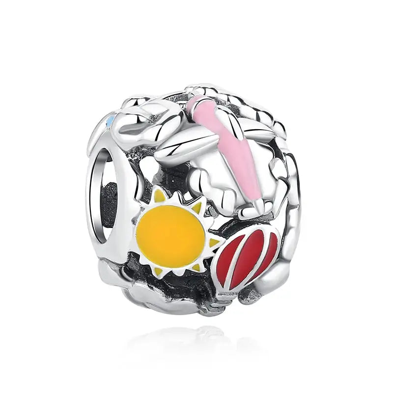 925 Sterling Silver Travel Theme Charms Beads London Bus Paris Suitcase Sam Panda Bracelets Necklaces Women DIY Jewelry