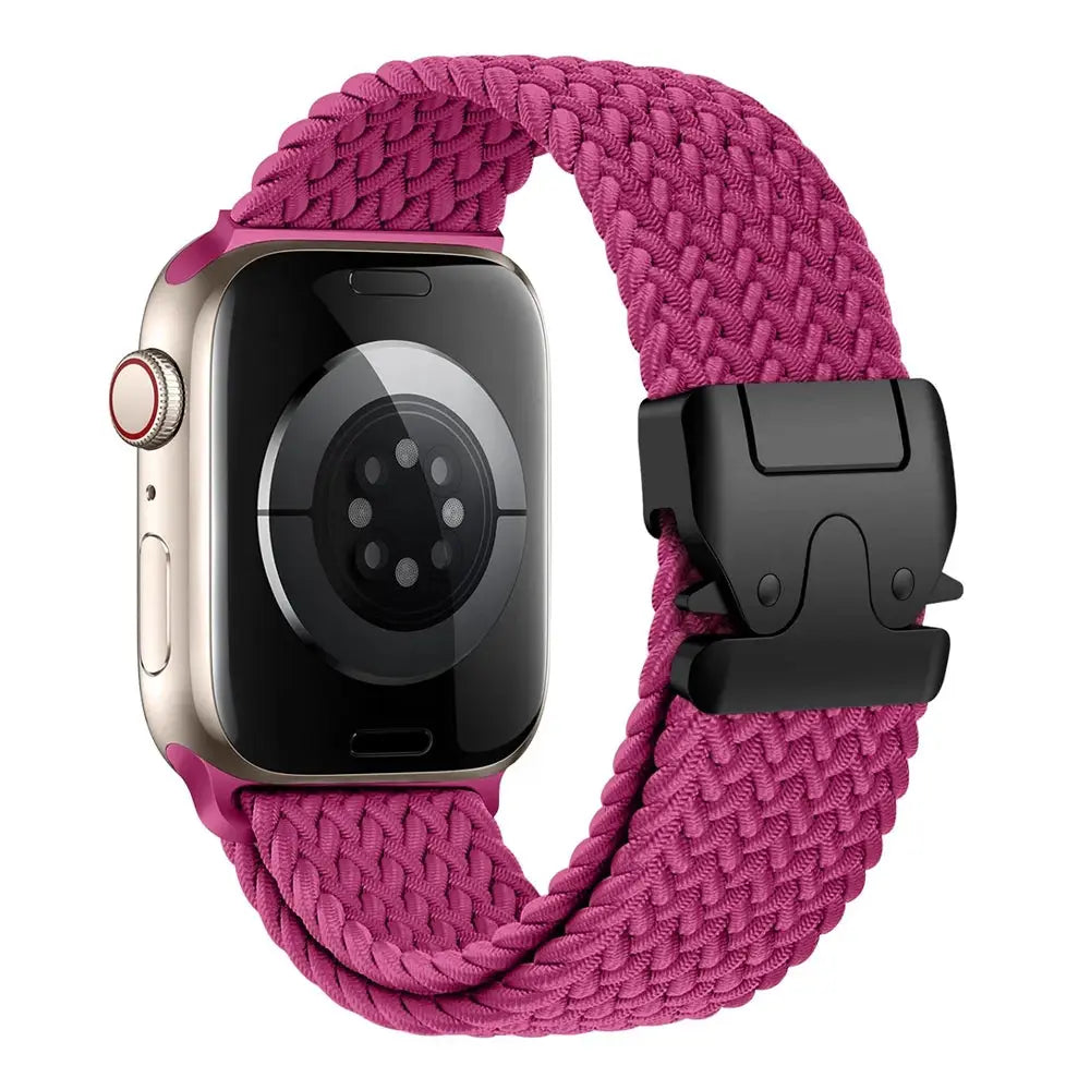 Parachute braided strap for Apple Watch, magenta nylon, fits 41–49mm