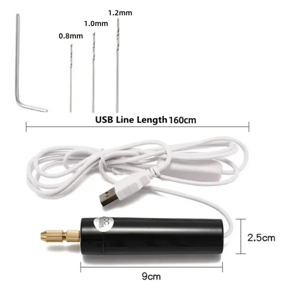 USB Powered Handheld Mini Electric Drill for Epoxy Resin Jewelry Making Wood Craft Engraving Pen Tool