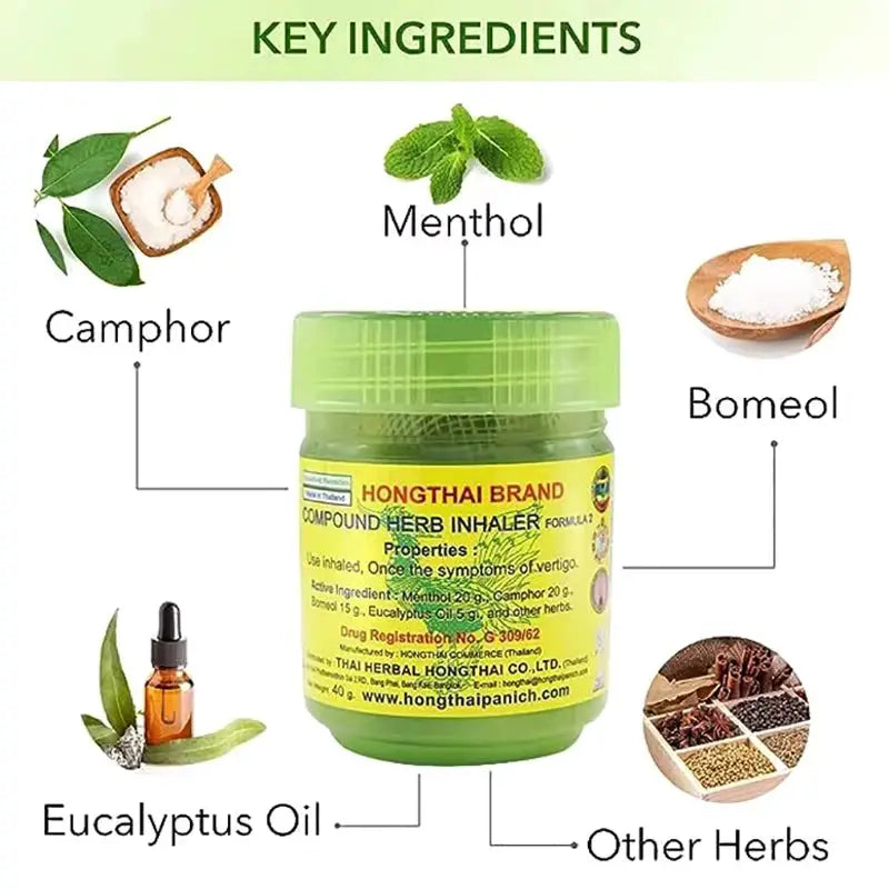 New2026 Thai Herbal Inhalation Inhaler Anti Fatigue Refreshing Licorice Essential Oils Thailand Hongthai Brand