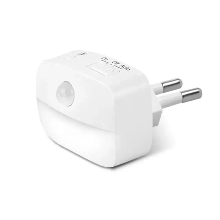 LED Night Light With Motion Sensor Dual Plug Socket EU US Wireless Wall Bedside Bedroom Lamp For Children