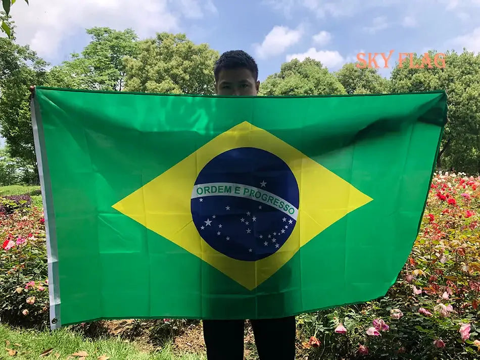 Brazil Flag 90x150cm Hanging Polyester Banner Print For Celebration