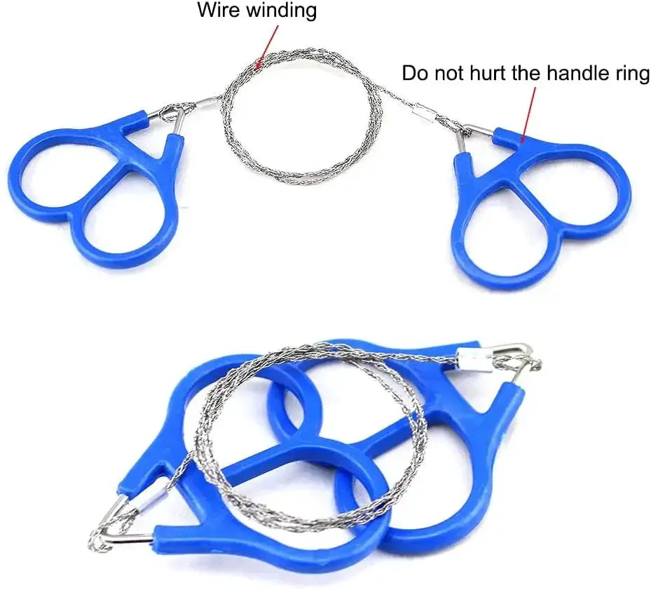 Simples Market blue portable survival chain saw with braided steel wire and twin ergonomic handles