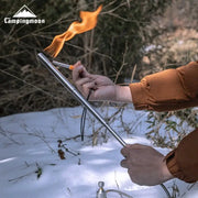 Campingmoon XD-6-NE torch spray gun, stainless steel outdoor camping tool, flame at nozzle
