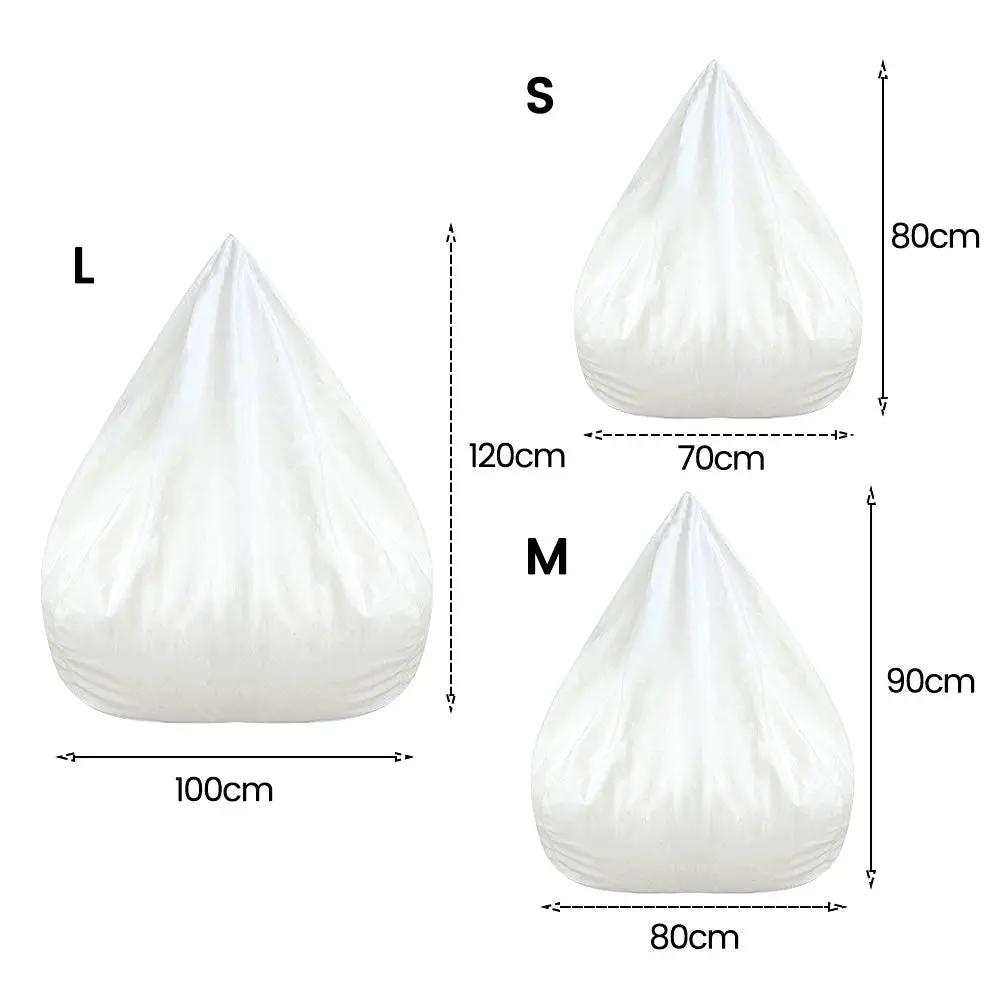 Simples Market white bean bag inner liners set (3-pack) with removable anti-fouling covers; sizes S/M/L, no padding.