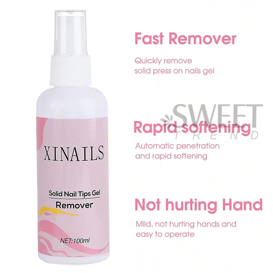NailEase Gel Remover For False Nails 100ml Non Acetone Formula Softens Press On Nails Safely