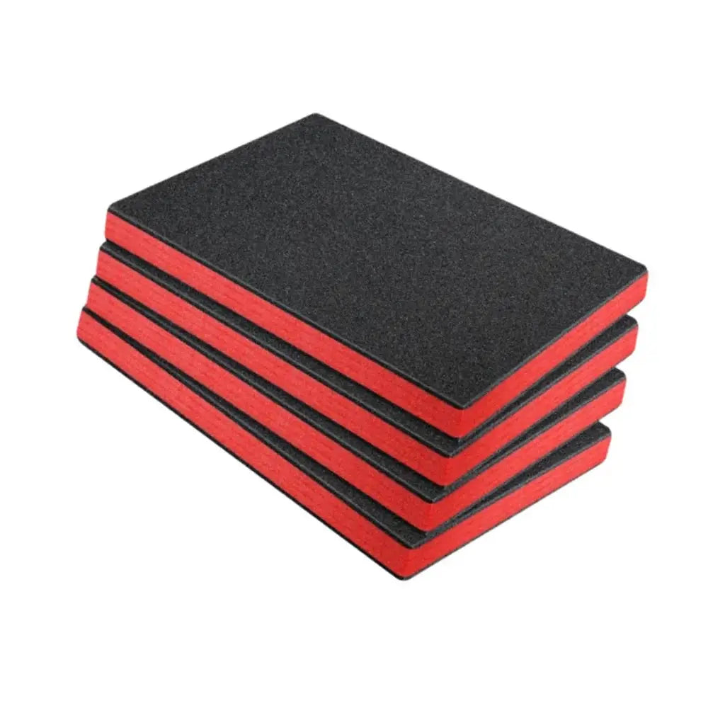 Simples Market 4-pack tool box foam inserts with red edges and black cushioning sheets