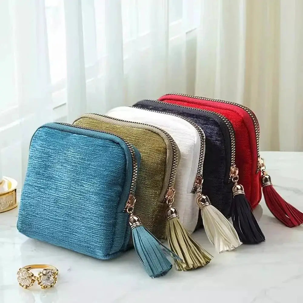 VelvetVault 5 Layer Travel Jewelry Case With Secure Tassel Zipper And Velvet Lining For Watches Rings Bracelets Earrings