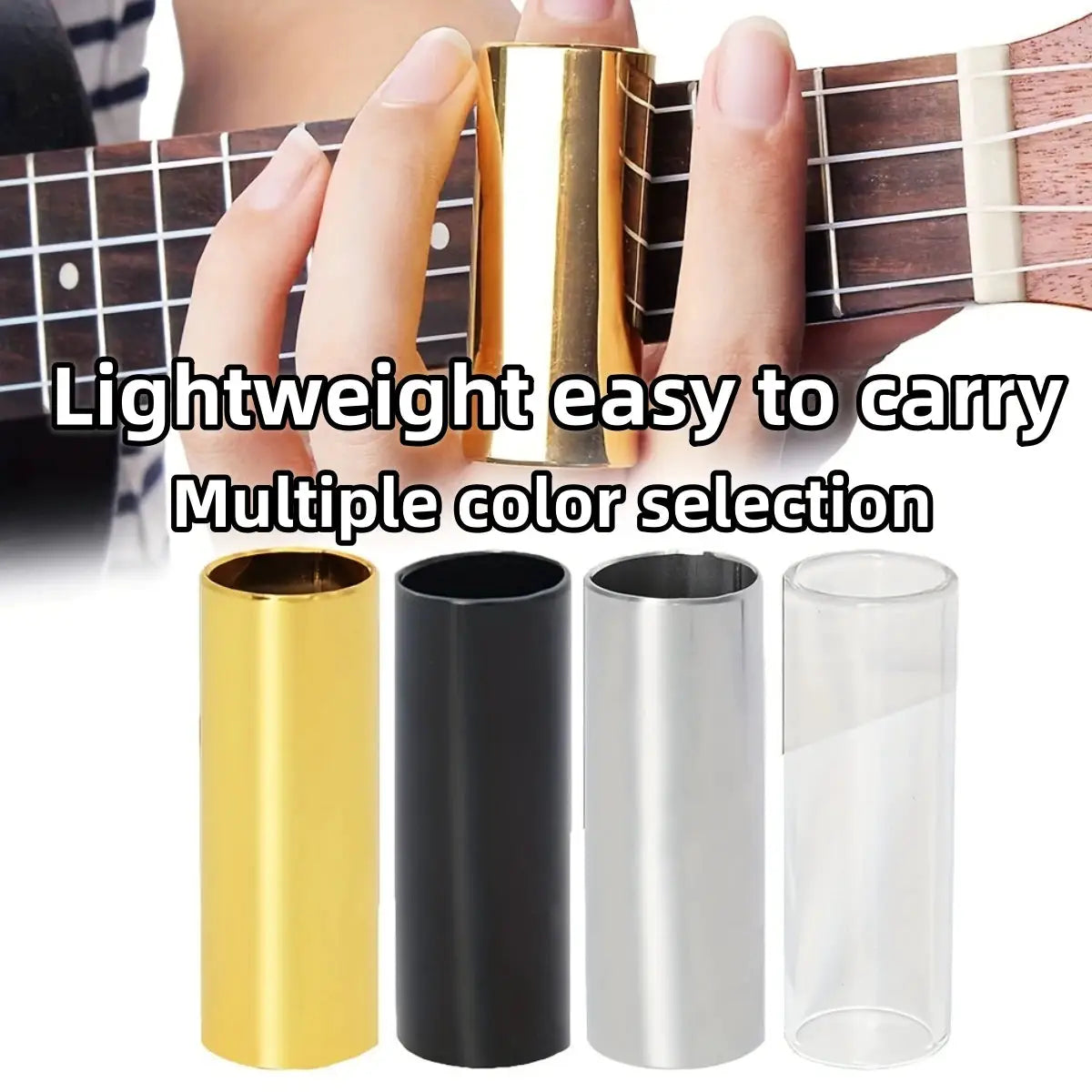 Miwayer 60mm Guitar Slide Bar Stainless Steel Glass Finger Slide Guitar Ukulele Banjo Accessory
