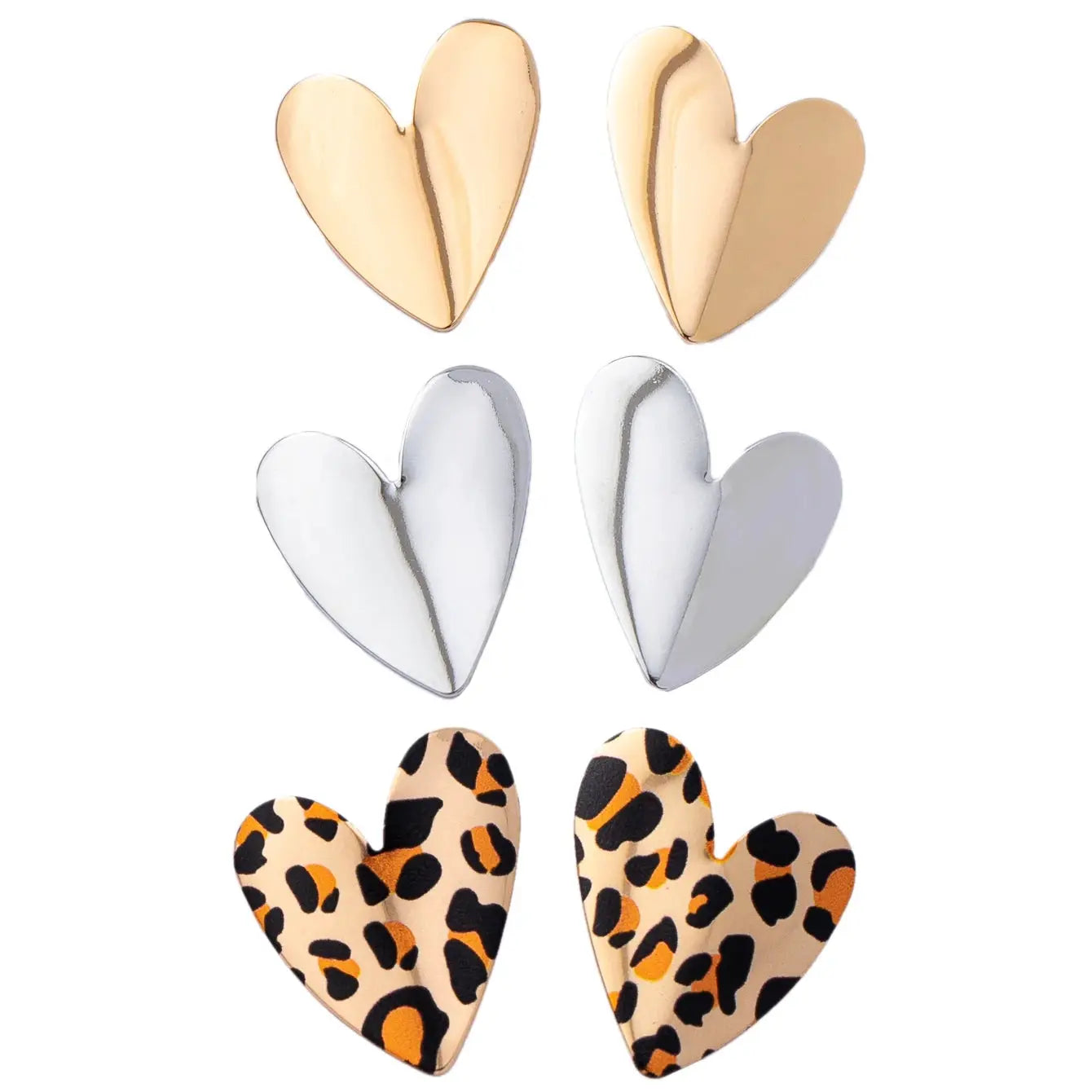 Smooth Irregular Heart Shaped Earrings For Women Elegant Stud Jewelry For Everyday And Vacation Wear