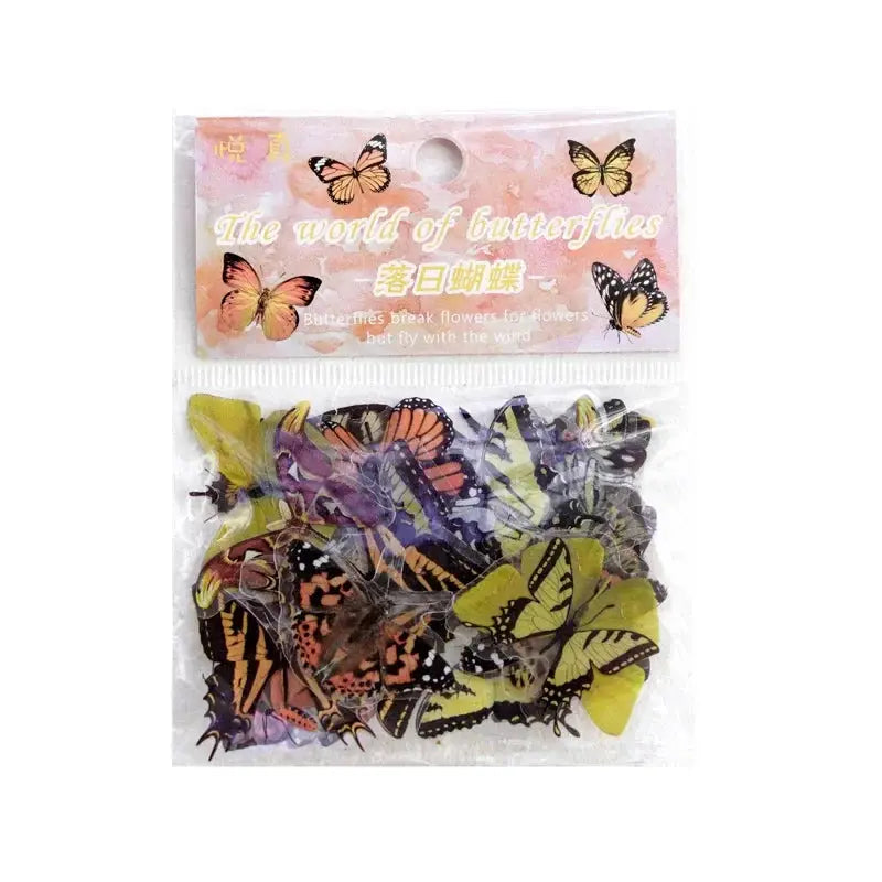 Journamm Butterfly Series 40 Pack PET Waterproof Stickers For Junk Journals Scrapbooks Collage And DIY Craft Aesthetics