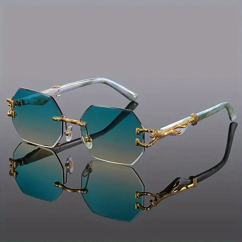 Geometric Leopard Print Sport Glasses For Women Lightweight And Durable Composite Frame Trendy Streetwear Sunglasses
