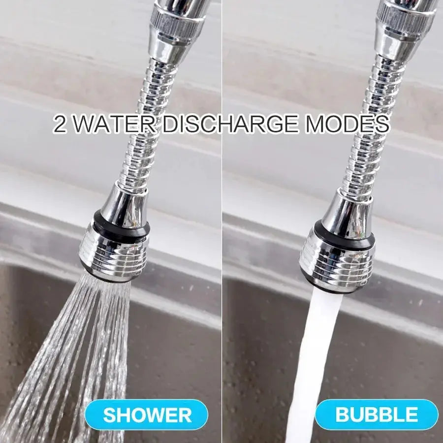 Stainless Steel Kitchen Faucet Sprinkler Water Saving Device Lengthening Rotating Splash Proof Sprayer Extender Bubbler