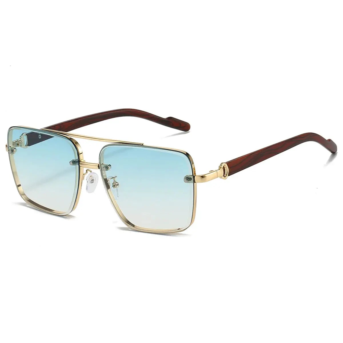 KAMMPT Fashion Retro Square Metal Sunglasses For Women Original Brand Design Driving Pilot Double Bridge Sunglasses