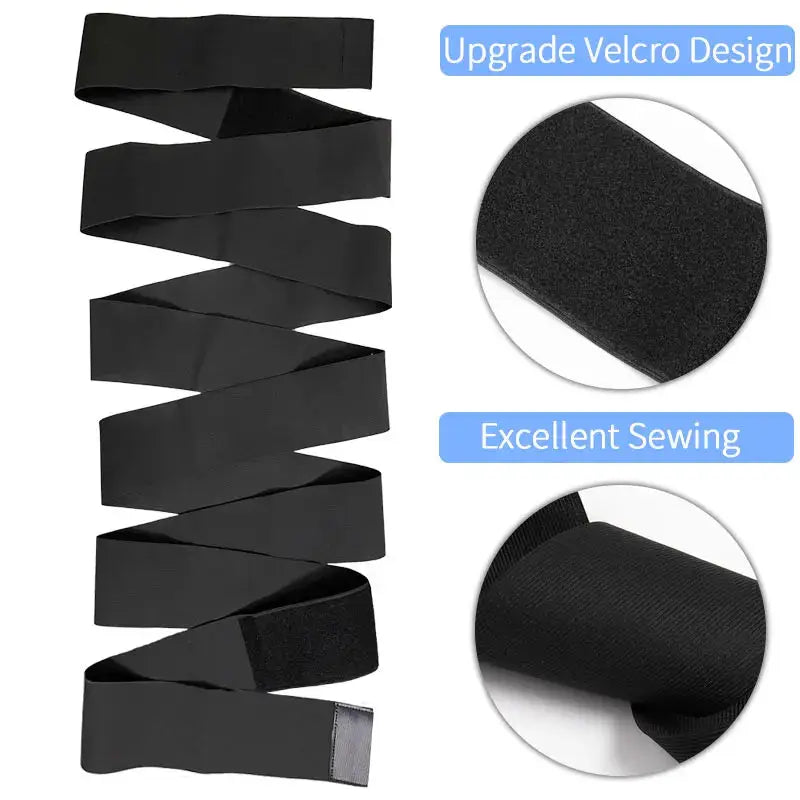 Slimming Body Shaper Waist Trainer Wrap by Simples Market, black neoprene with Velcro closure
