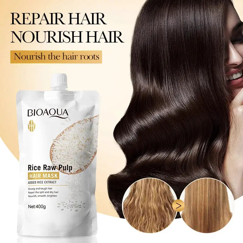 Keratin Hair Mask With Rice Extract For Damaged Frizzy Hair 5 Seconds Repair Soft Smooth Shiny