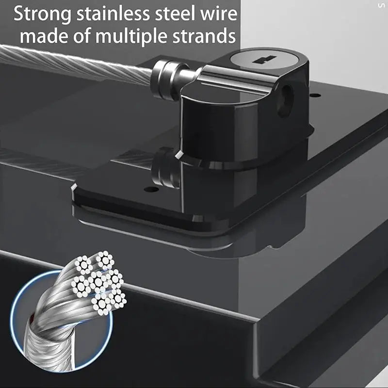 Child safety window lock set with stainless steel wire construction