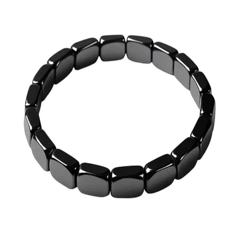 Hematite Bracelet For Men Natural Hematite Stone Beaded Stretch Healing Jewelry Gift For Confidence And Grounding