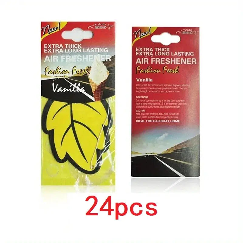 Natural Tea Paper Car Air Freshener Leaf Shape Hanging Scented Vanilla Perfume Fragrance 3 to 60 Pieces