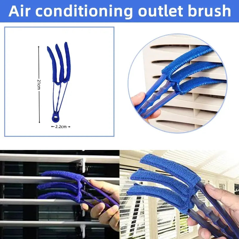 Car detailing brush set, blue 3-piece vent cleaning kit by Simples Market